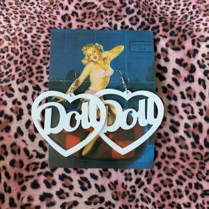 Acrylic Doll Heart Earrings